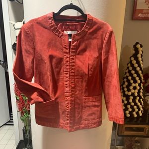 Vintage Marshall Fields suede-like jacket red Sz 8